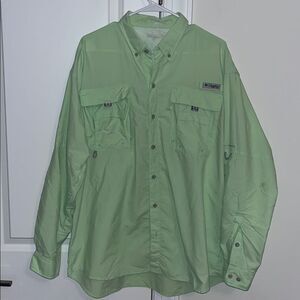 Lime Green Bonefish Omni shade Tamiami fishing LS UPF 30+ PFG shirt XL Nylon